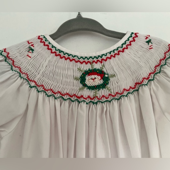 🎅🎄Rosalina smocked white Santa dress sz 2t - Picture 1 of 4